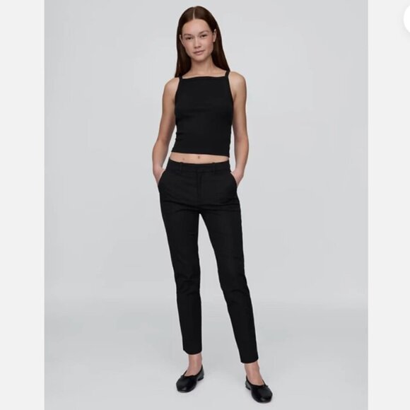 GAP Mid Rise Stretch Slim Straight Ankle Pants Black Size 14 #469007 RT$70 NEW - Picture 1 of 16